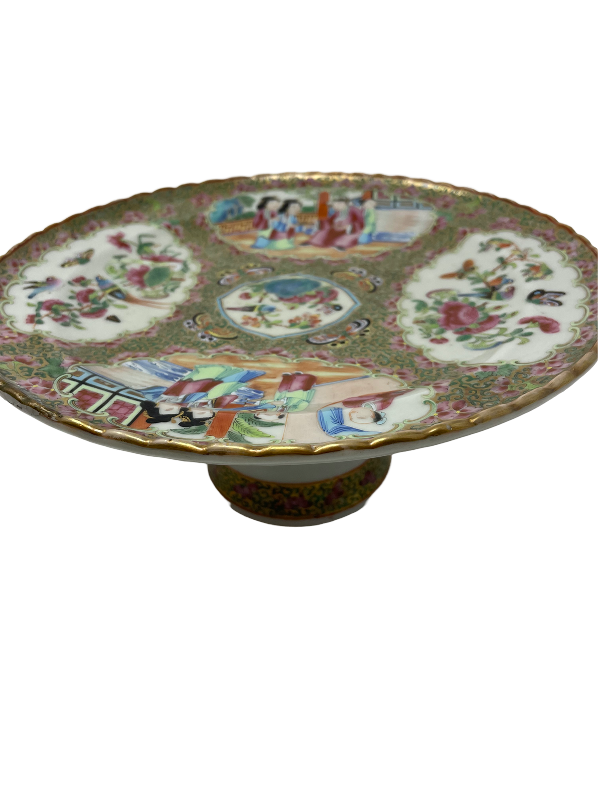 Rose Medallion Footed Compote/Cake Stand