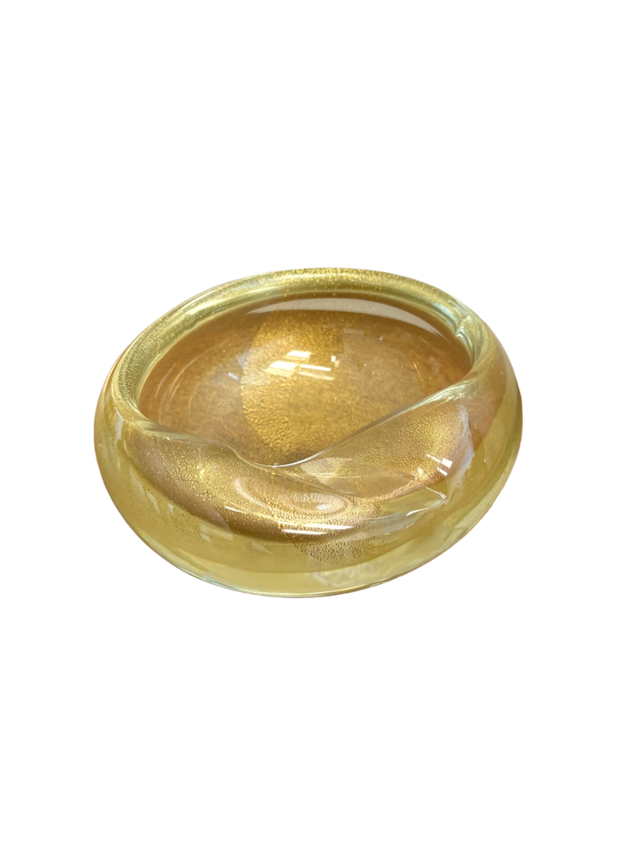 Murano Gold Fleck Bowl w/ Pinched Sides
