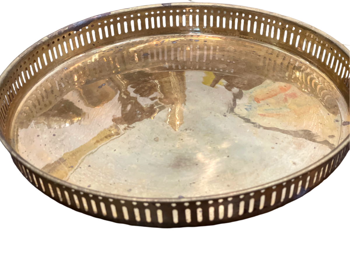 11.5" Solid Brass Round Tray