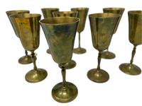 Set of 9 Brass Wine Glasses