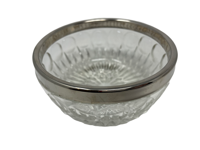 5" Cut Crystal Bowl with Silver Rim