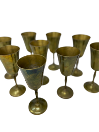 Set of 9 Brass Wine Glasses