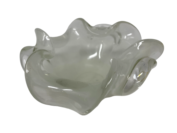 White Opalescent Murano Bowl