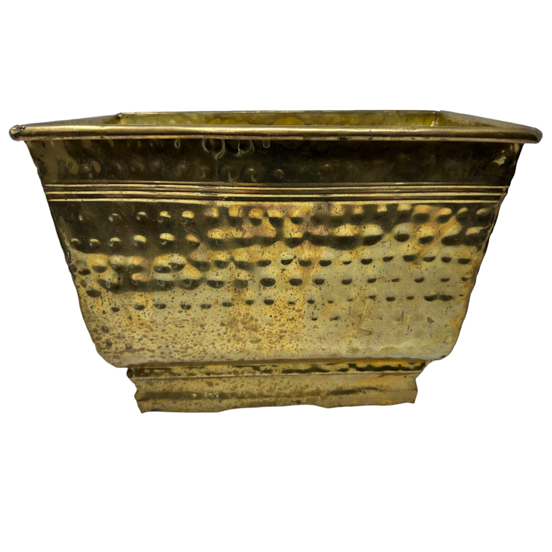 Brass Hammered Rectangular Planter