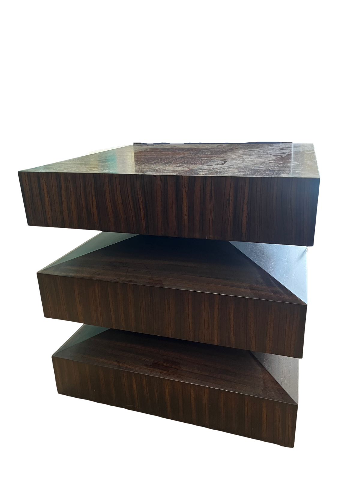 Pair of Vintage Zebra Wood Side Tables