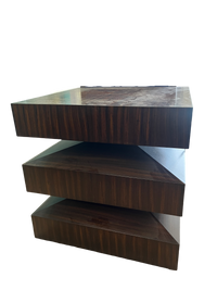 Pair of Vintage Zebra Wood Side Tables