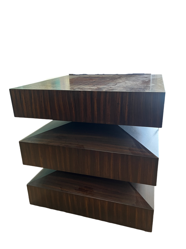 Pair of Vintage Zebra Wood Side Tables