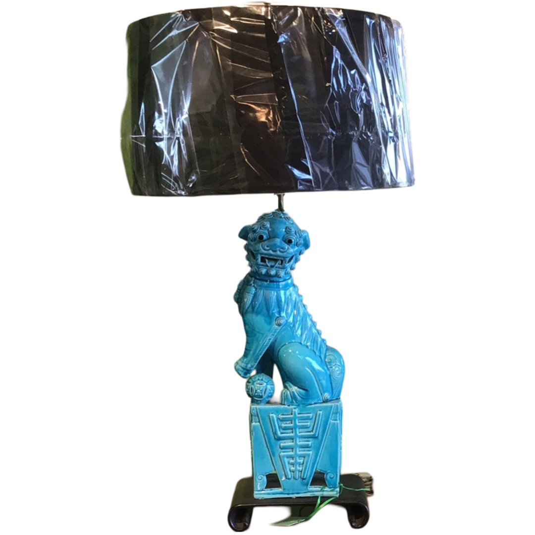 Aqua Foo Dog lamp