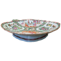 Rose Medallion Oval Footed Platter 13"