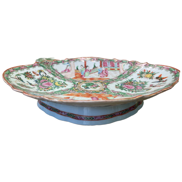 Rose Medallion Oval Footed Platter 13"