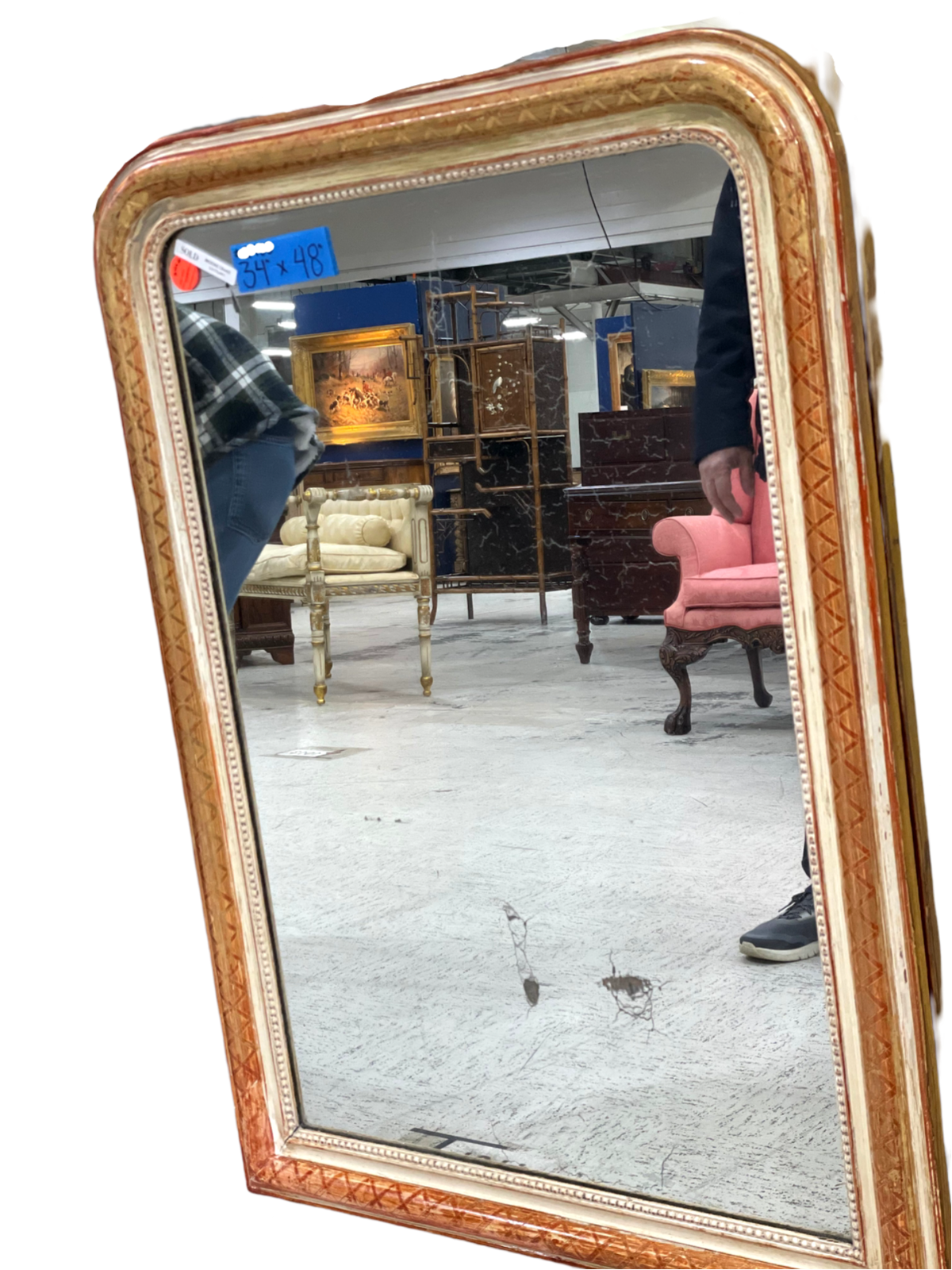 Gilt Louis Phillipe Mirror w/ cream border