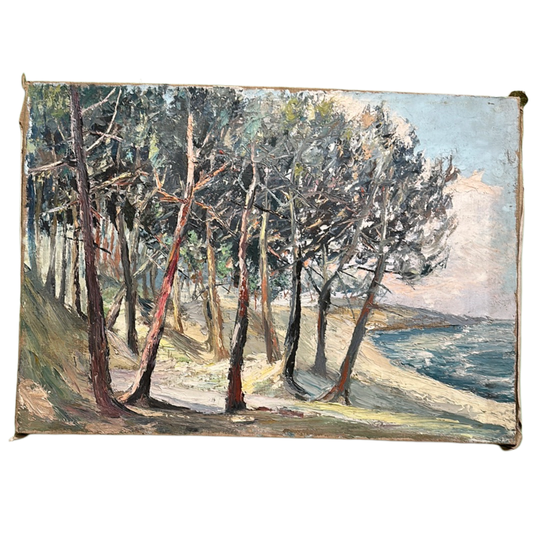 French Landscape of Trees, Oil Painting