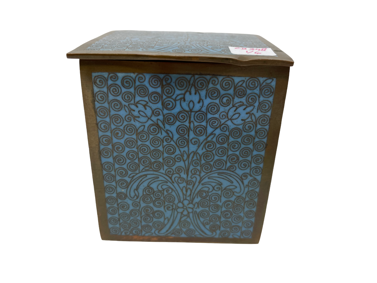 Turquoise Chinese Cloisonne Hinged Box