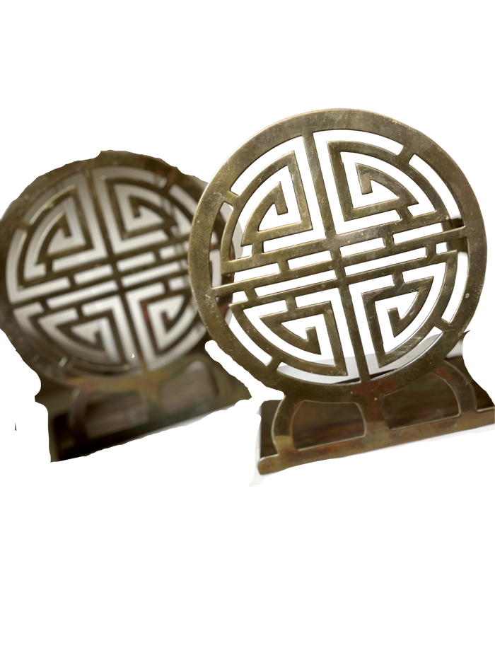 Pair of Asian Brass Bookends