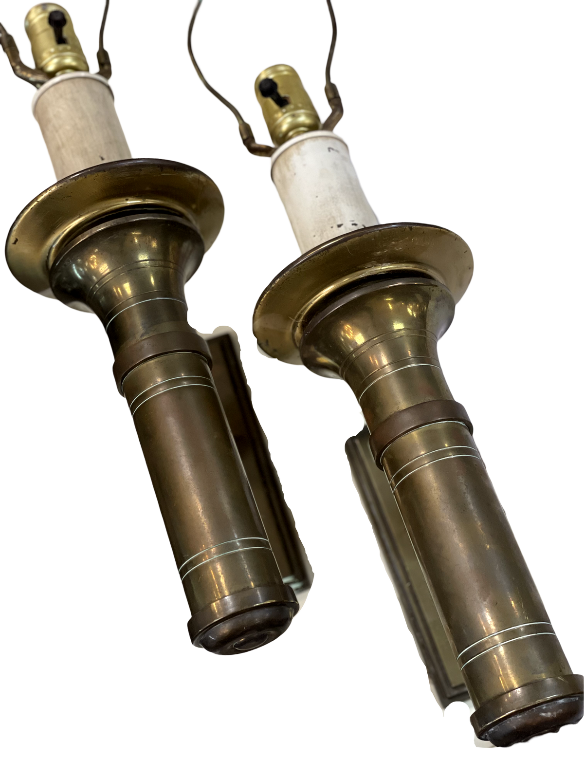 Pair of Brass Sconces with Lights