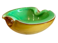 Green & Clear Amber Murano Bowl