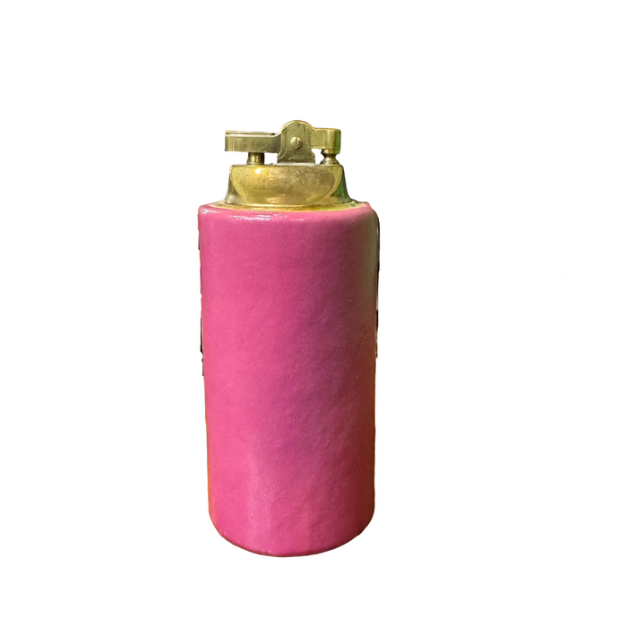 Pink Leather Table Lighter