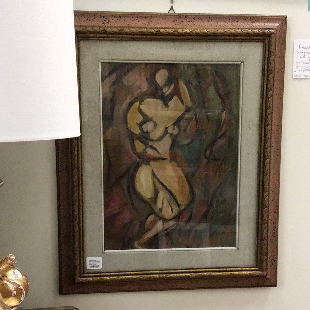 Cubist Female Nude Oil Painting by STM